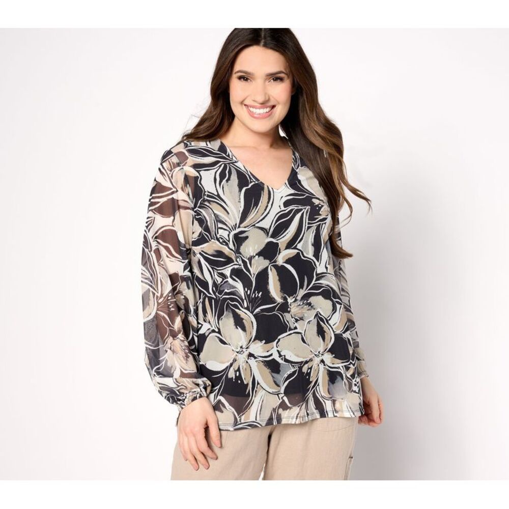 Splendid Women's Top Sz 2XS (XXS) TropiCool Knit Suncatcher Blouson Black